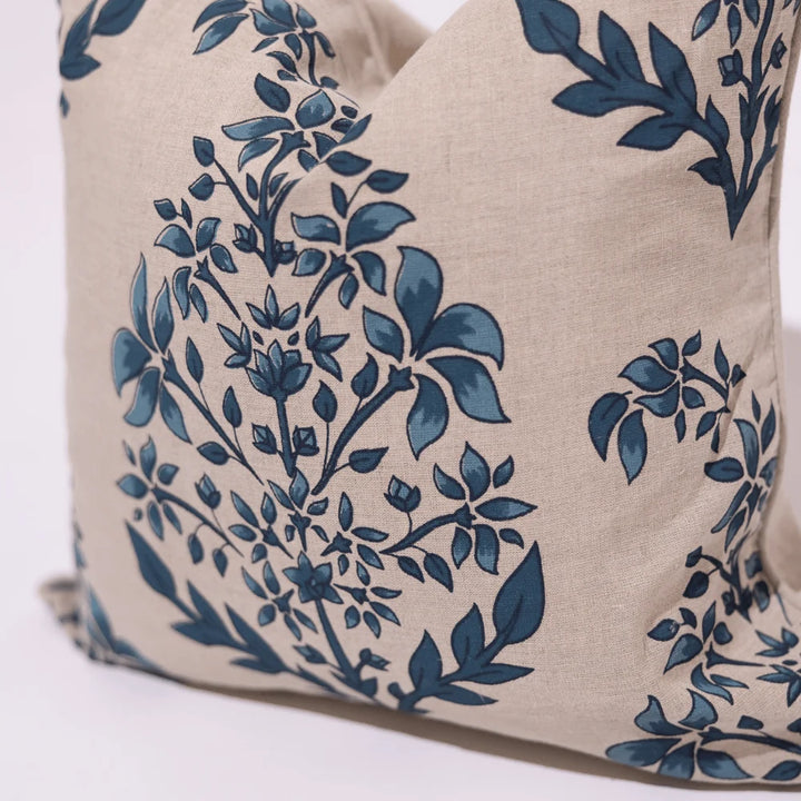 Devon Inner Paisley Print Blue Hand Screen Print Cushion Cover