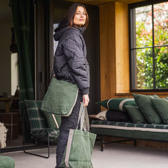 Billie Linen Shoulder Sac | Libeco | Racing Green