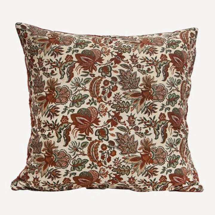 Eloise Brocade & Velvet Cushion Cover | Brick