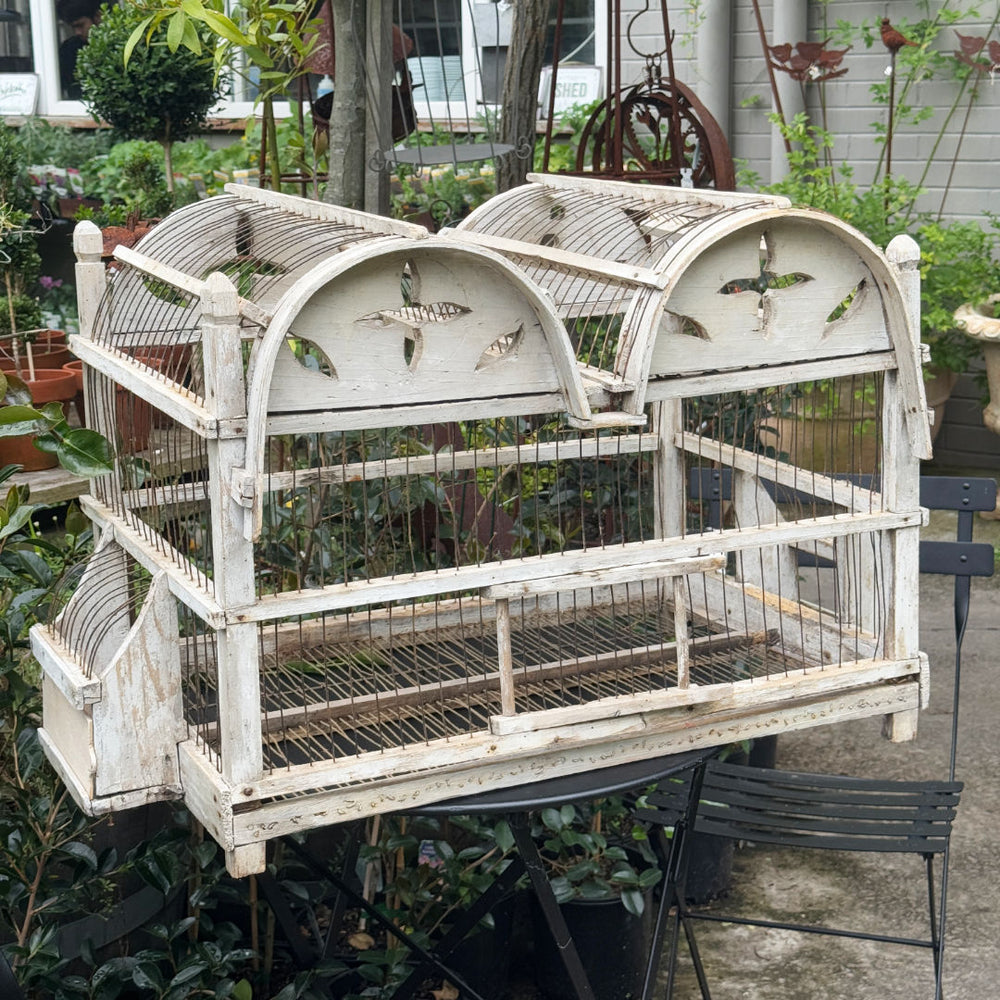 Vintage Italian Painted birdcage | Circa 1900 | W89 x D46 x H54cm (BOWRAL)-Suzie Anderson Home