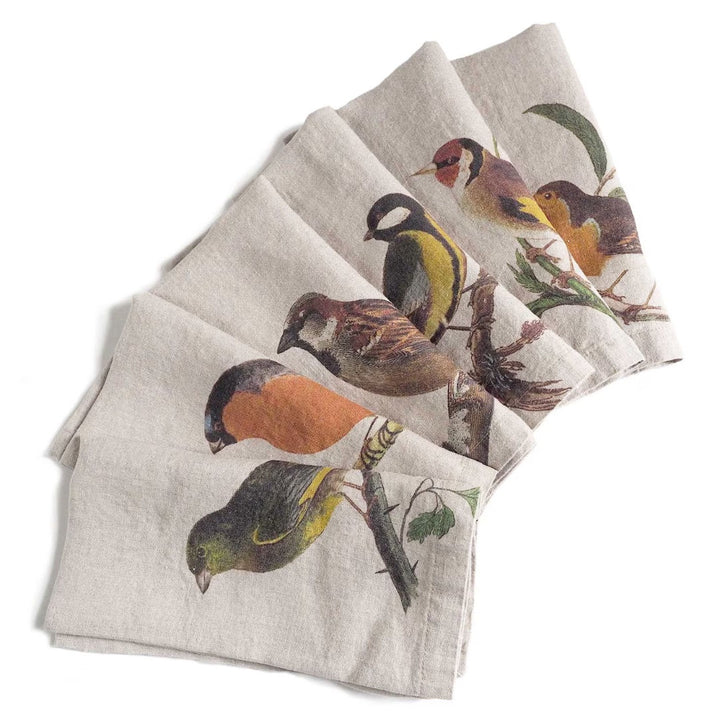 Small Birds | Linen Napkins | Set of 6 mixed