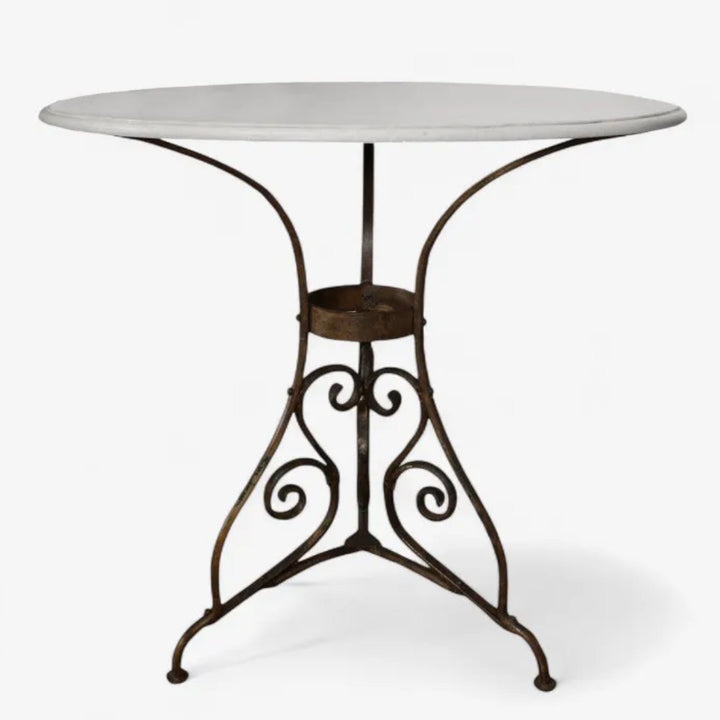 Pour Deux Bistro Table | Marble Top Iron Base | 76cmW