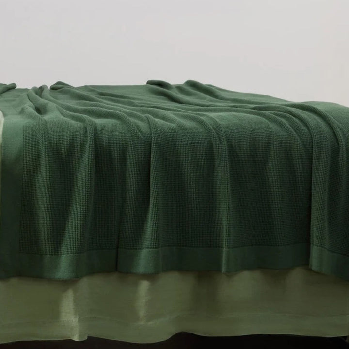 Bemboka Cotton Throw | Small Box Stitch | 130 x 200cm | Forest