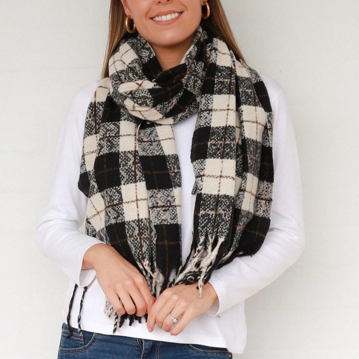 Monochrome Check Scarf HH0087