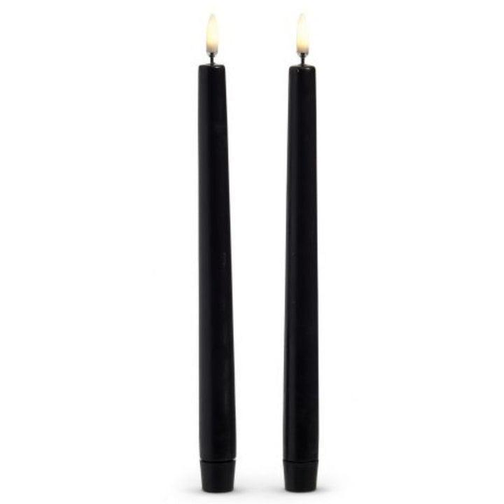 Textured Black | Flameless Taper Candles | Remote Controllable | PAIR