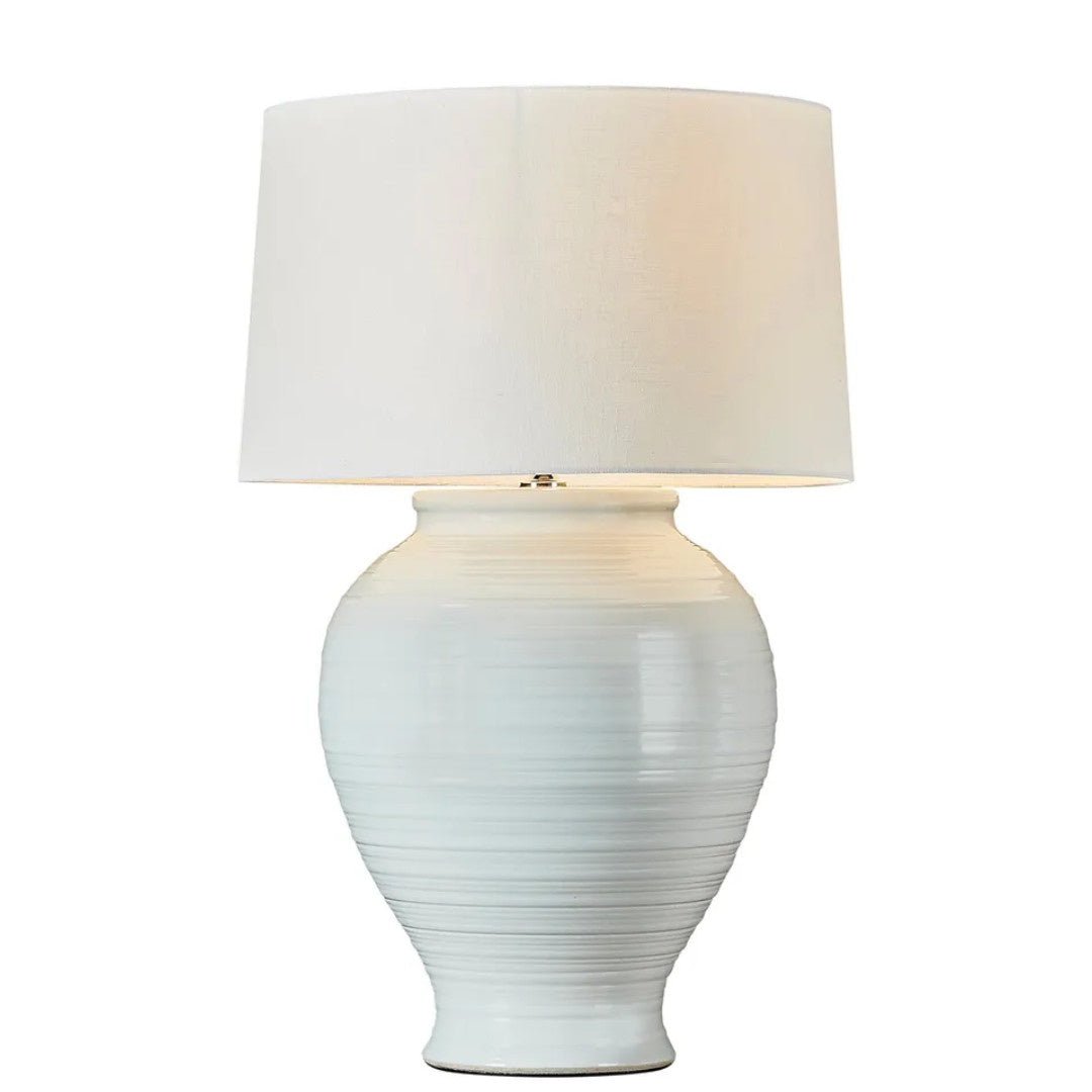 Blanc Ridge Ceramic Lamp Base | H 53cm, approx W 37cm - Suzie Anderson Home