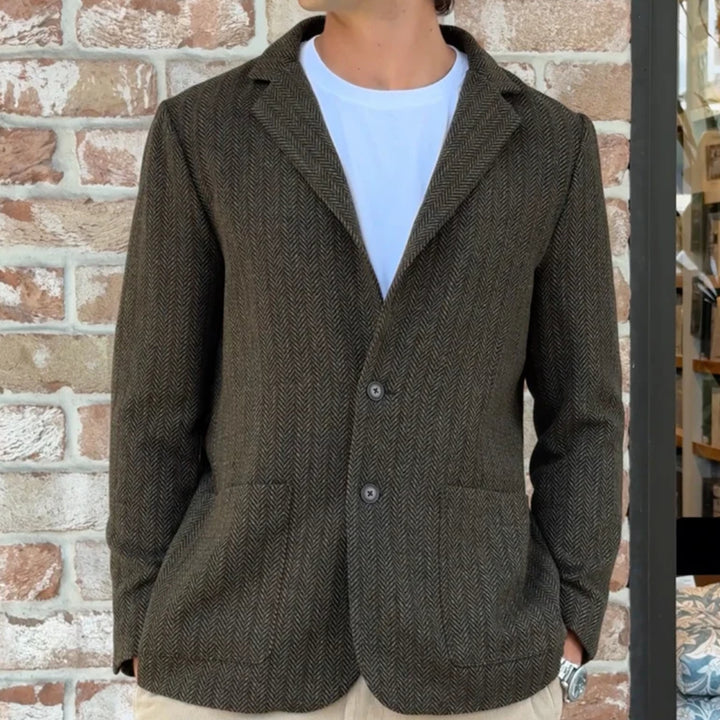 Simple | Carlton Blazer | Brown Herringbone