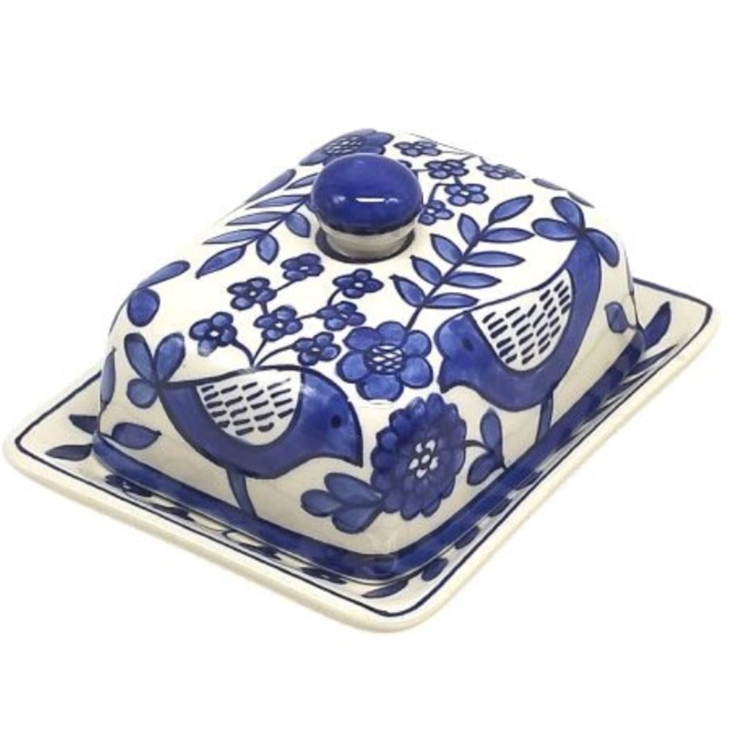 Blue Bird Ceramic Butter Dish - Suzie Anderson Home