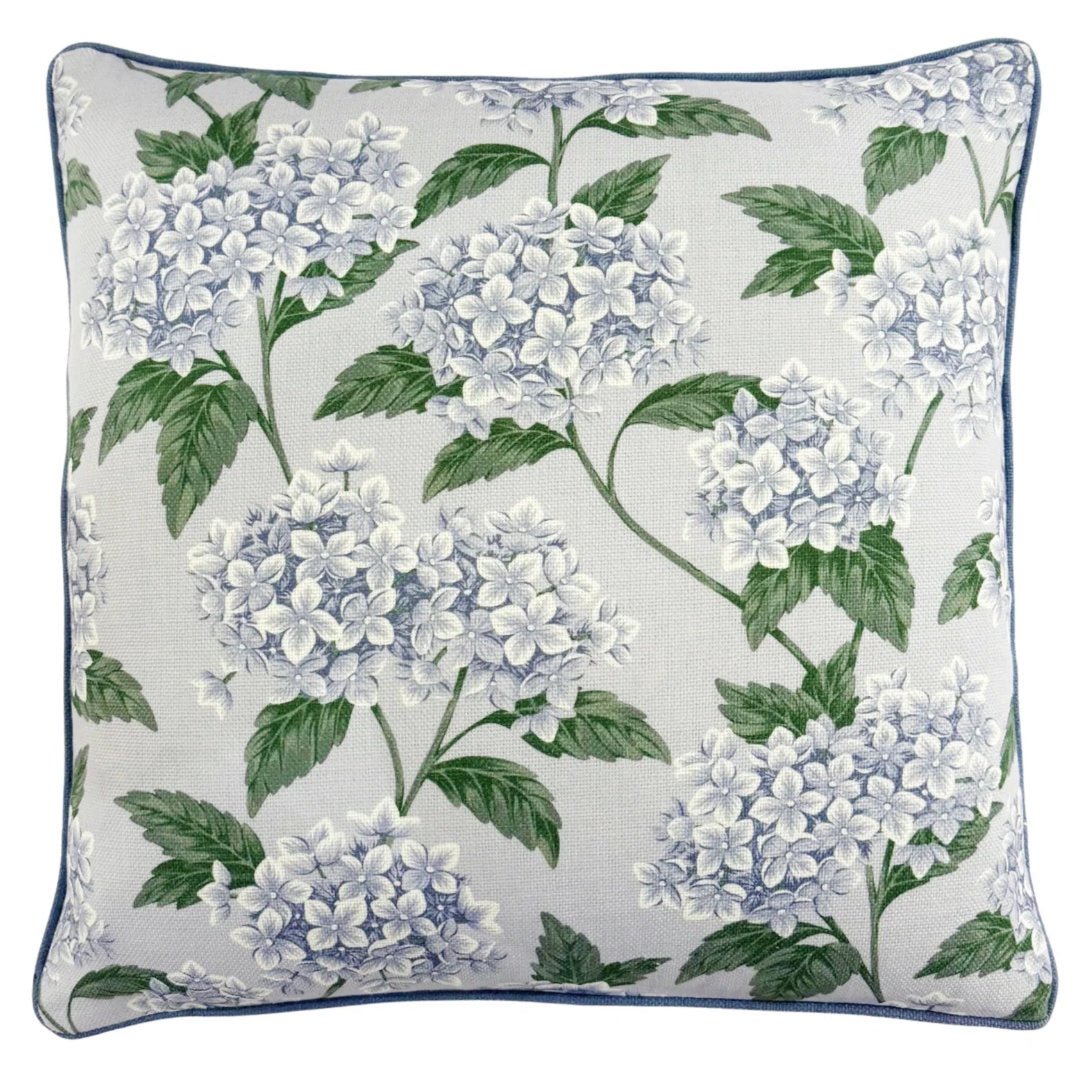 Blue Hydrangea Outdoor Cushion Cover | 50x50cm (BOWRAL) - Suzie Anderson Home
