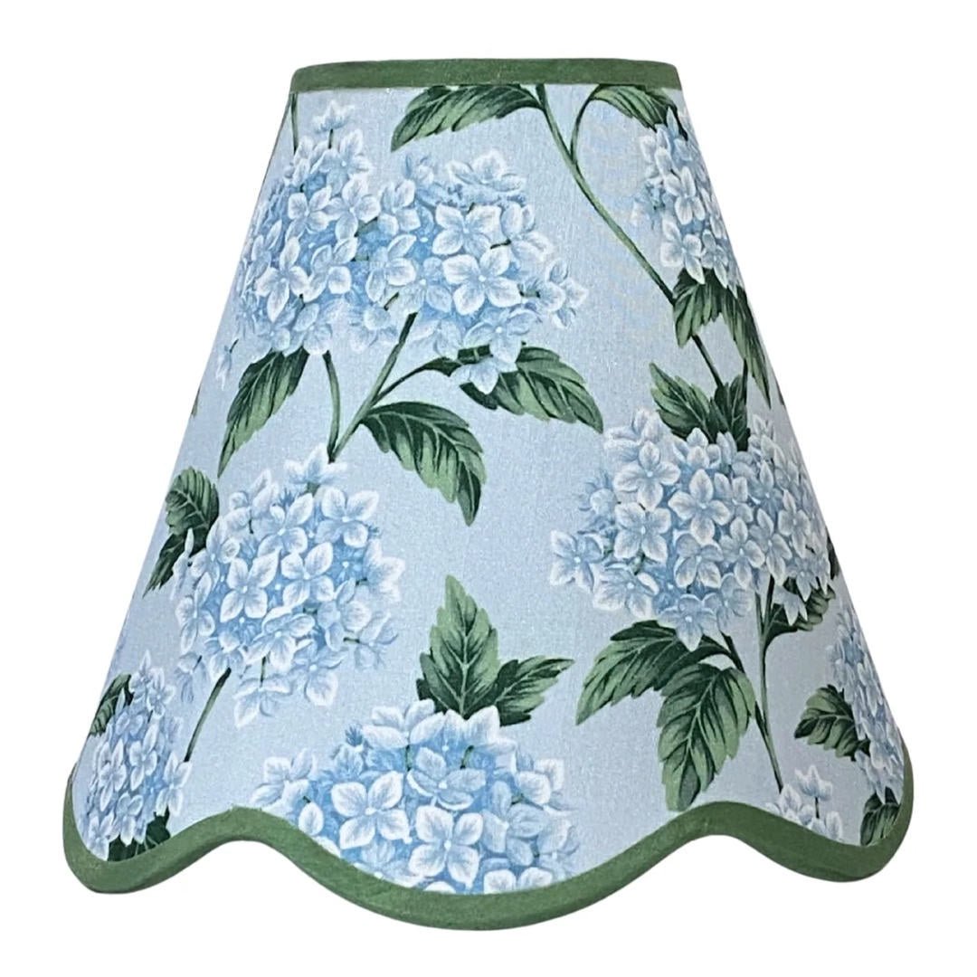 Blue Hydrangea Scalloped Lamp Shade (*PLEASE READ DESCRIPTION) - Suzie Anderson Home