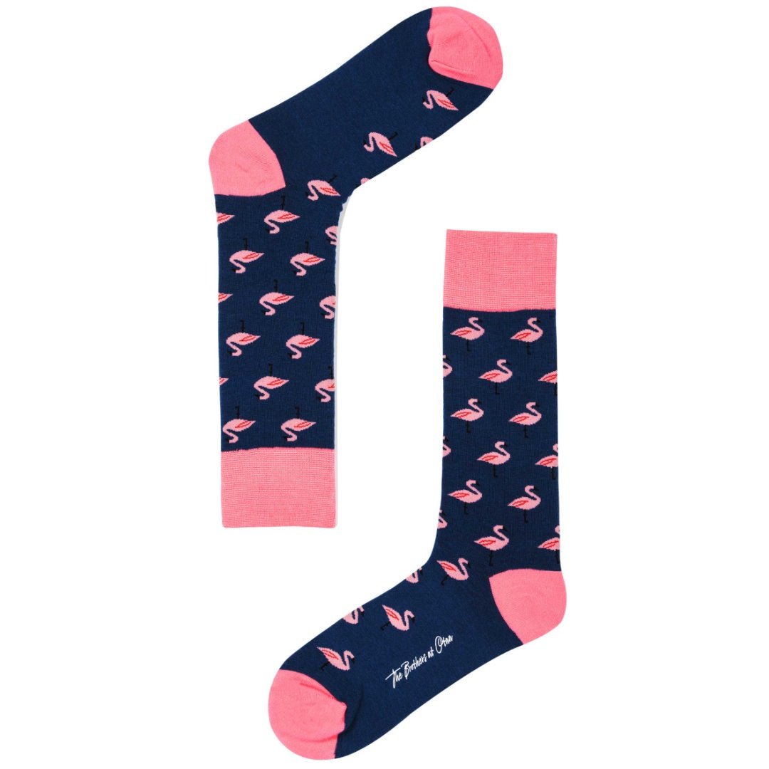 Blue Island Flamingo Cotton Blend Socks - Suzie Anderson Home