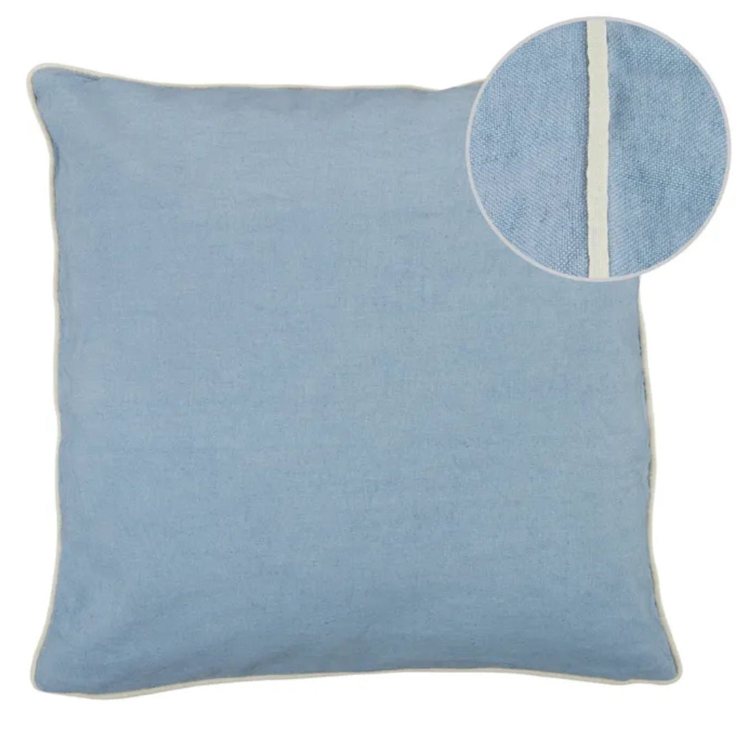 Janette Linen Blend Cushion Cover &amp; Poly Insert | Sky Blue 50x50cm