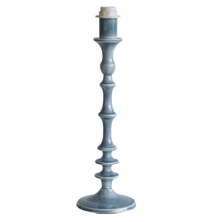 Ocean Blue Turned Cordless Rechargeable Lamp Base