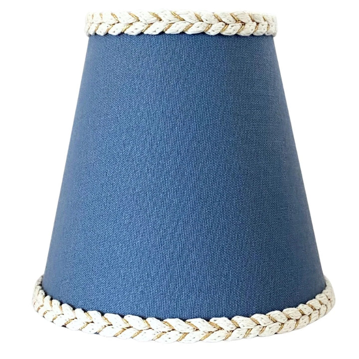 Ocean Blue Braided Trim Lamp Shade