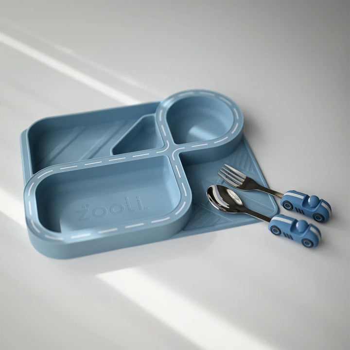 Silicon Racetrack Childrens Dinnerset | Powder Blue