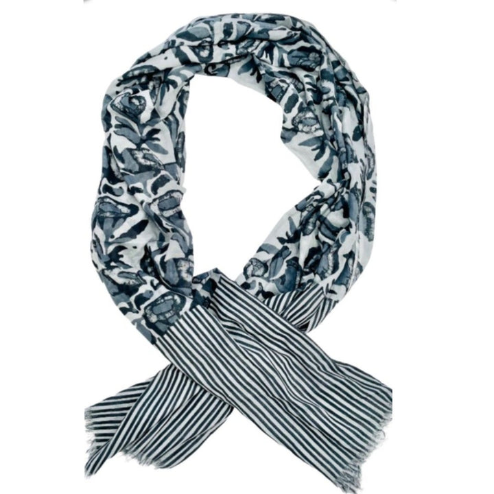Grey/White Cotton Scarf | 2602