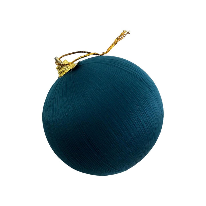 Teal Silk Ball Bauble | Hanging BOX OF 6