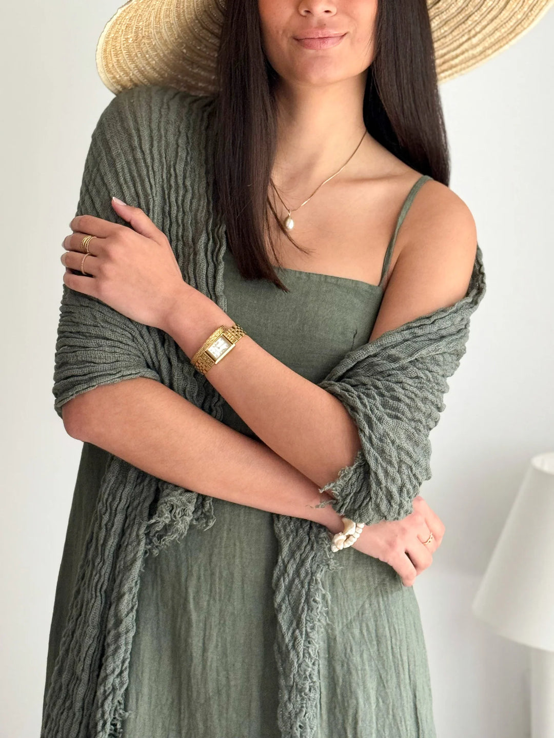 Bypias | Boho Mesh Linen Scarf | Camo