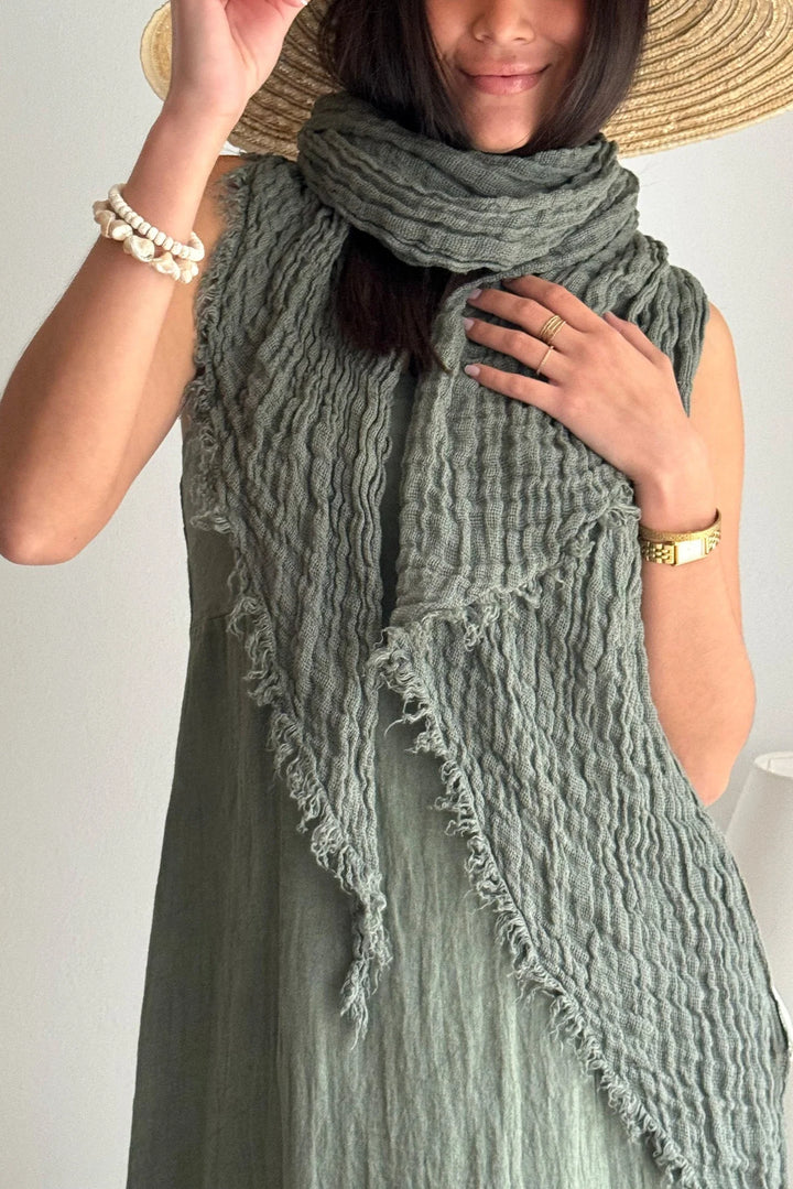 Bypias | Boho Mesh Linen Scarf | Camo
