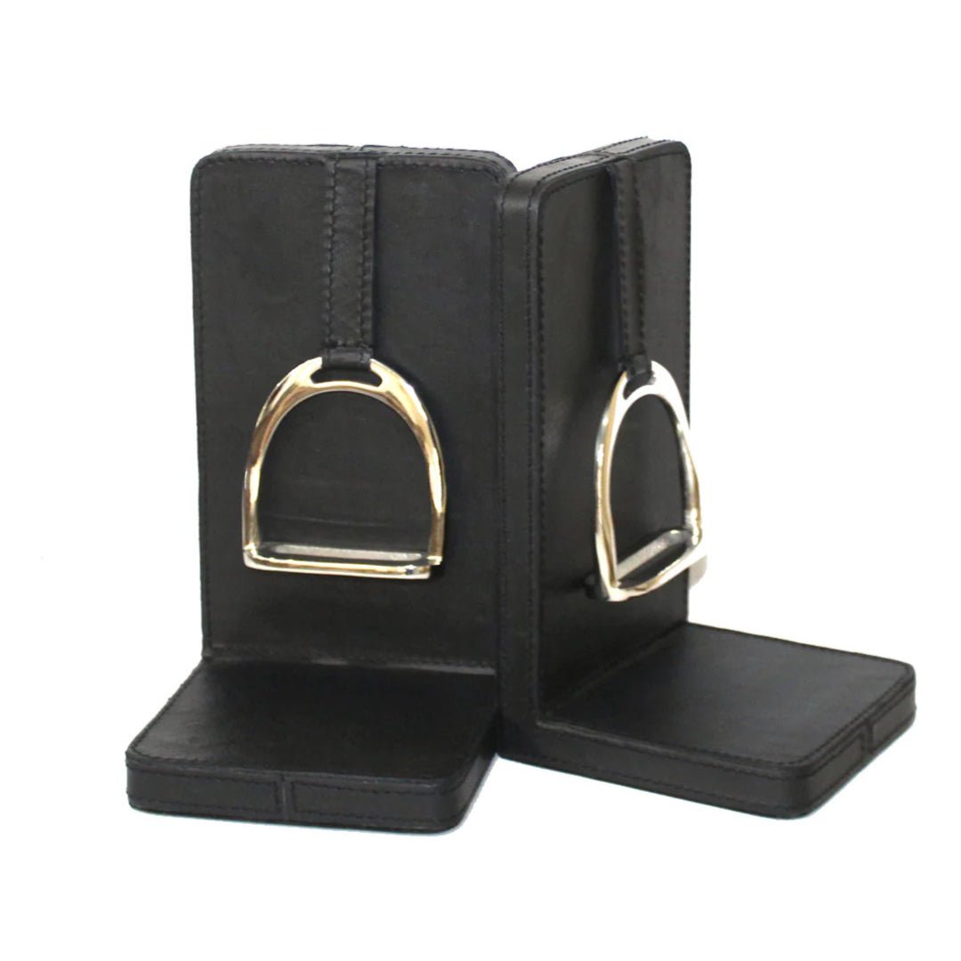 Bookends Leather with Stirrups | Black | Large - Suzie Anderson Home