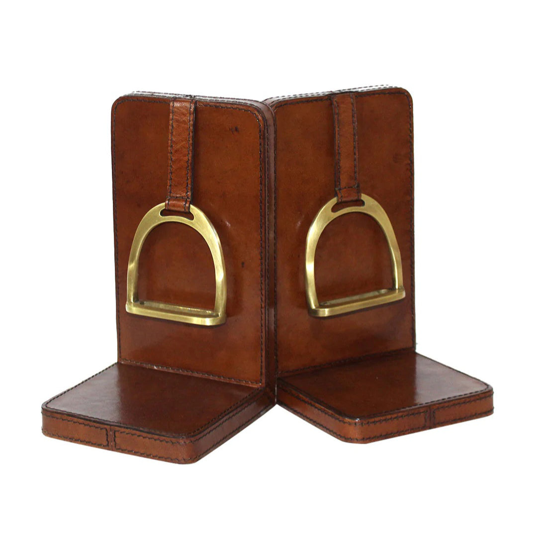 Bookends Leather with Stirrups | Tan | Large