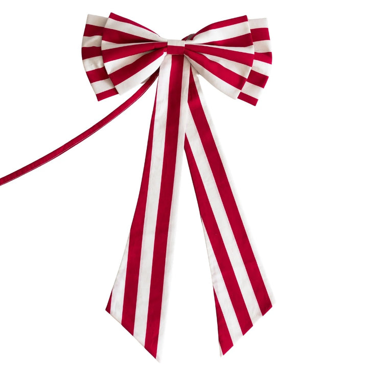 Red Striped Christmas Bow