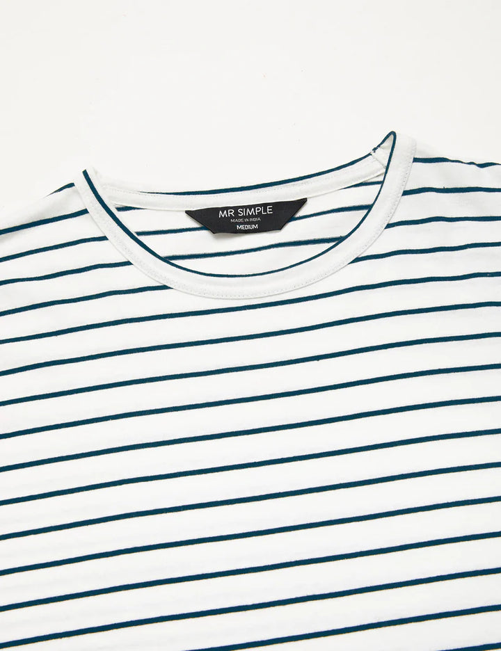 Simple | Breton Stripe T-shirt | Navy & White
