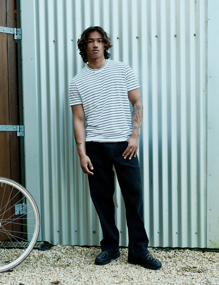 Simple | Breton Stripe T-shirt | Navy & White