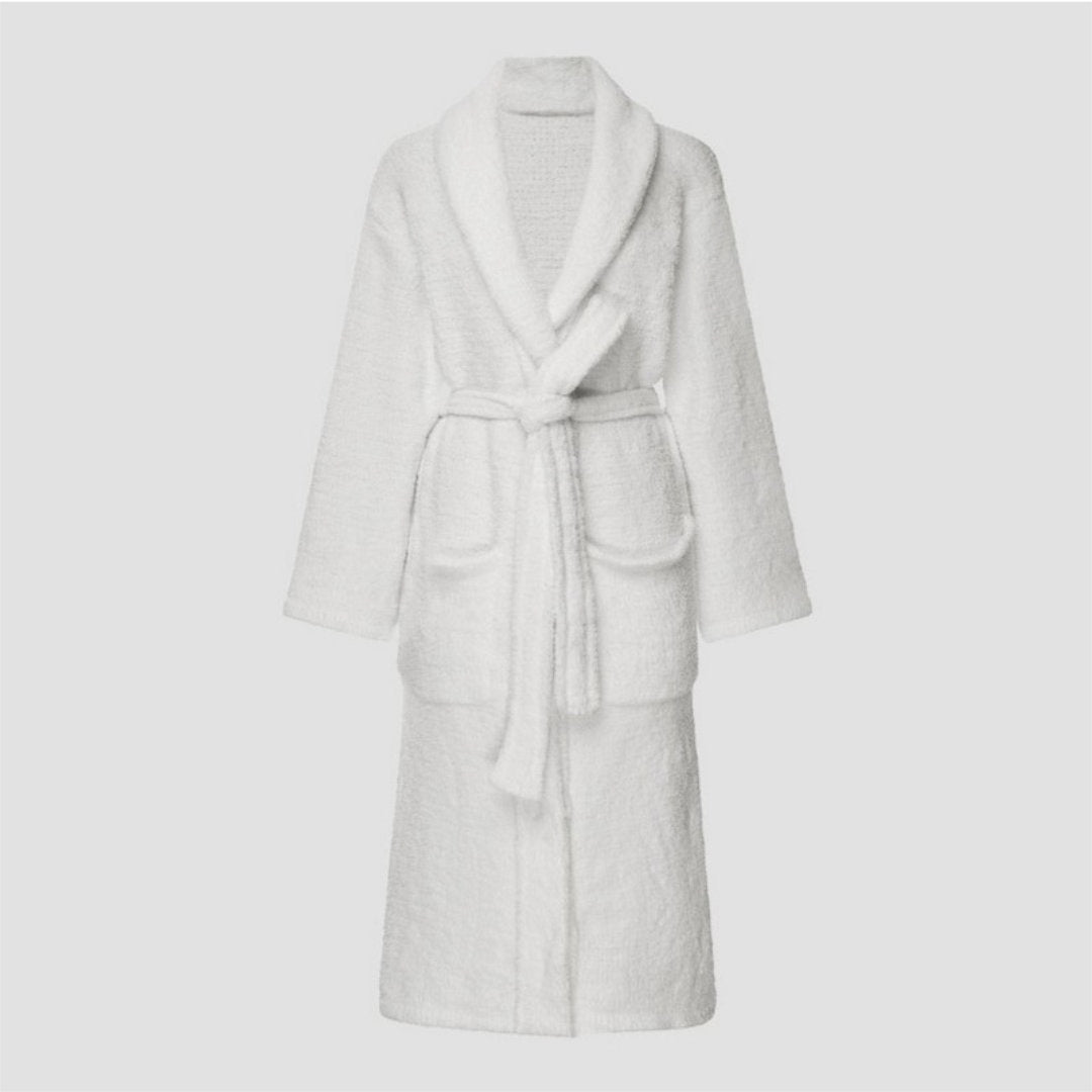 Brogo Bath Robe | Plush Chenille White - Suzie Anderson Home