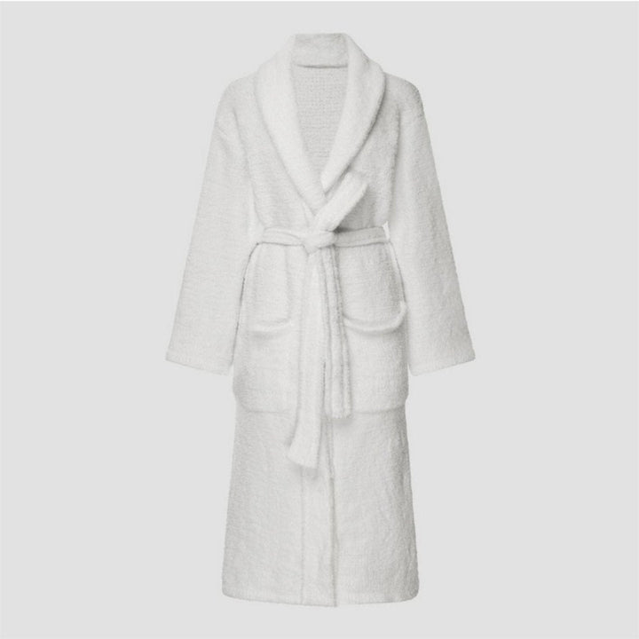 Brogo Bath Robe | Plush Chenille White - Suzie Anderson Home