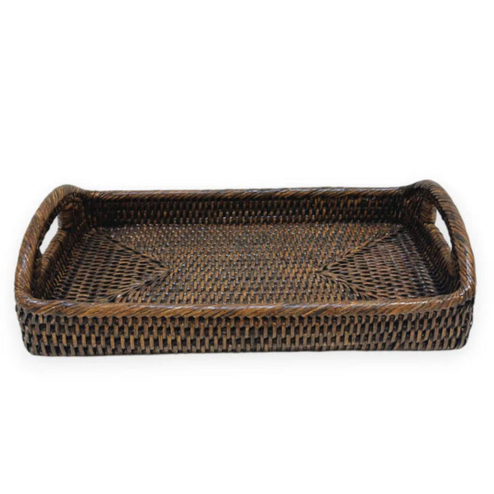 Baby Rattan Tray with Handles | Antique Brown