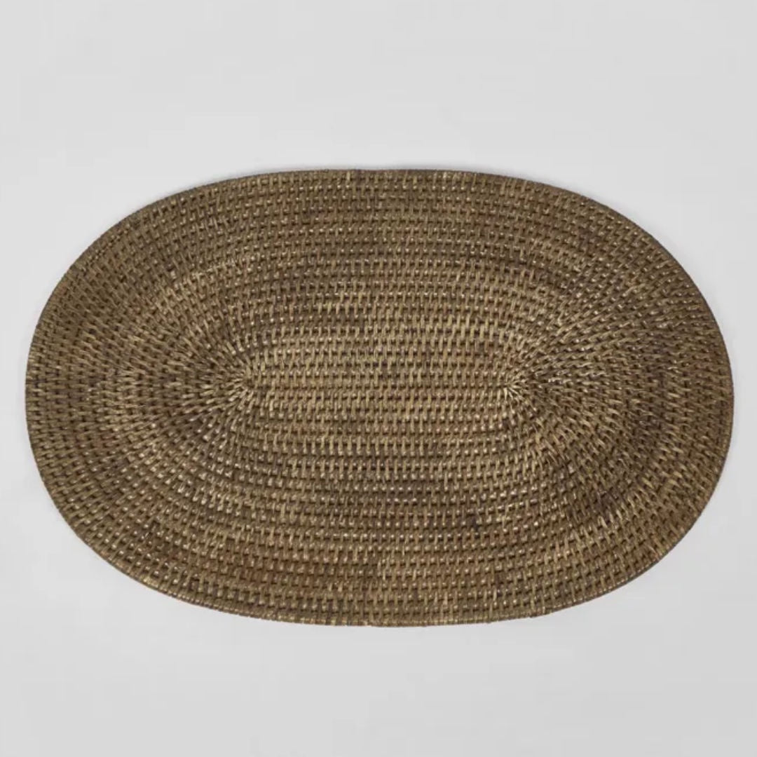 Palma Rattan Oval Placemat | Antique-Suzie Anderson Home
