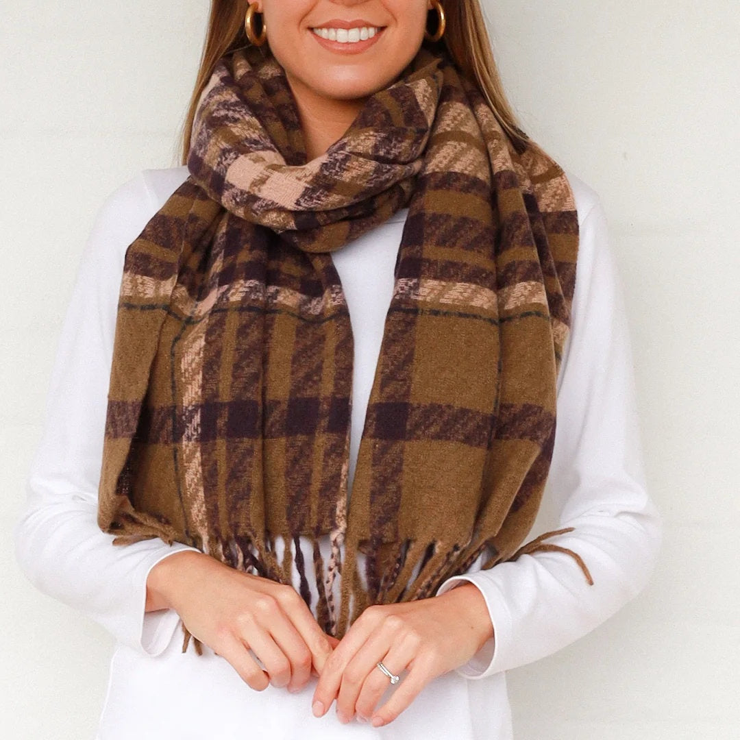 Autumn Check Scarf HH0098