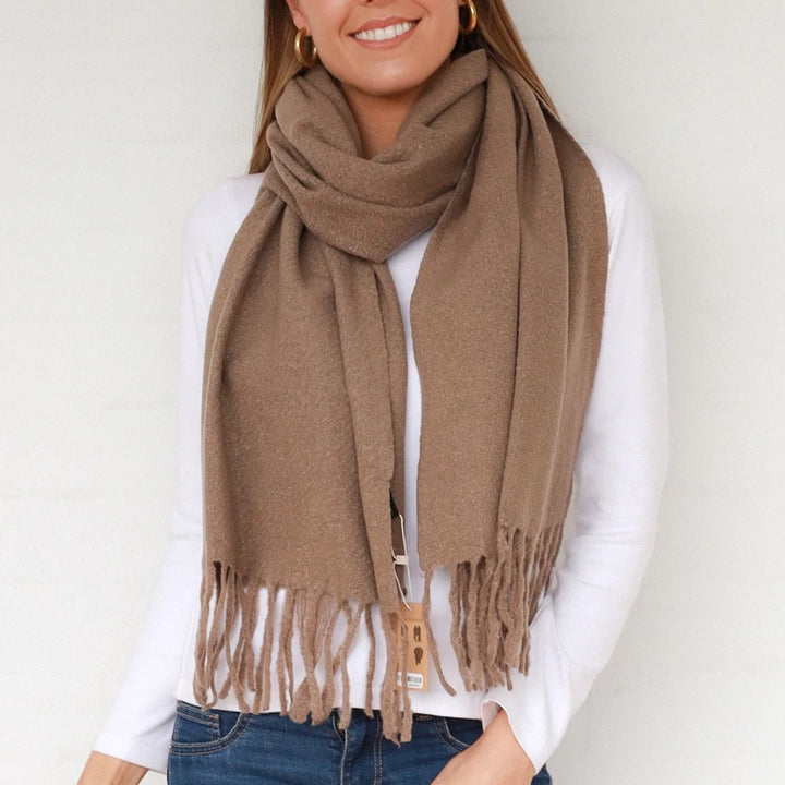 Camel Fringe Scarf HH0103