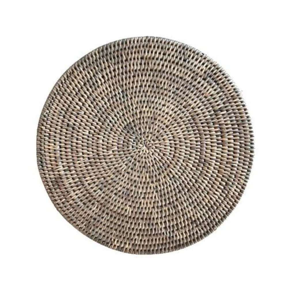 Bundle Offer | Old Grey Rattan Medium 33cm Round Placemats — Buy 4, Get 2 Free - Suzie Anderson Home