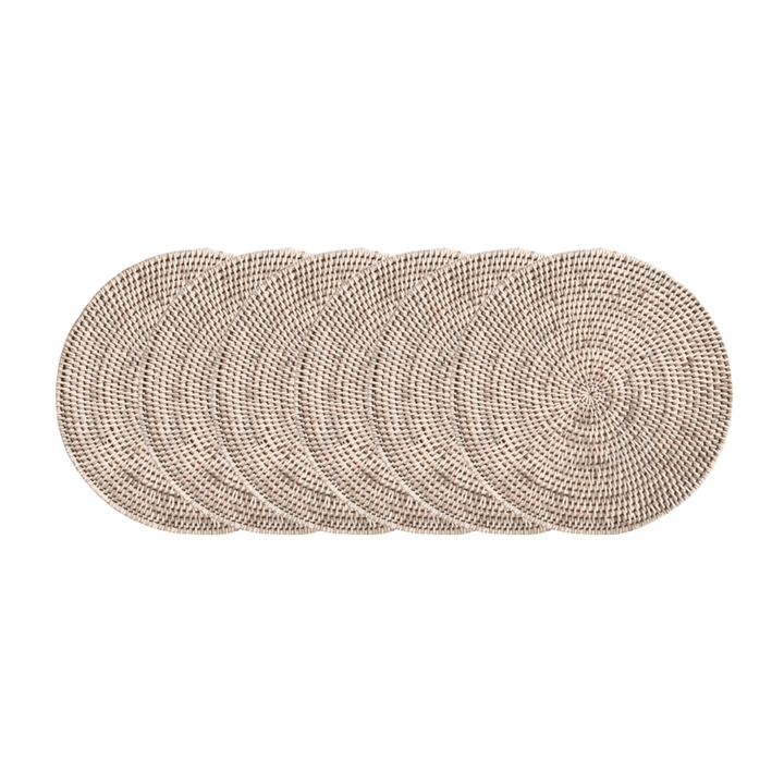 Bundle Offer | Whitewash Rattan Small 25cm Round Placemats — Buy 4, Get 2 Free - Suzie Anderson Home