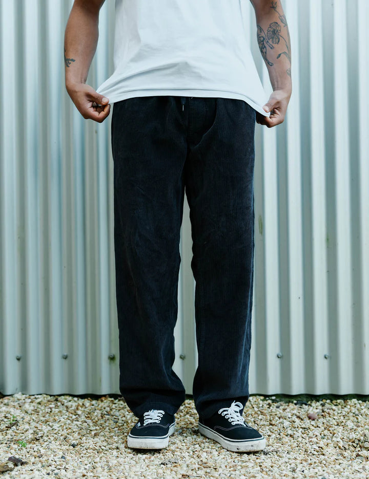 Simple | Burbank Elastic Cord Pant | Charcoal