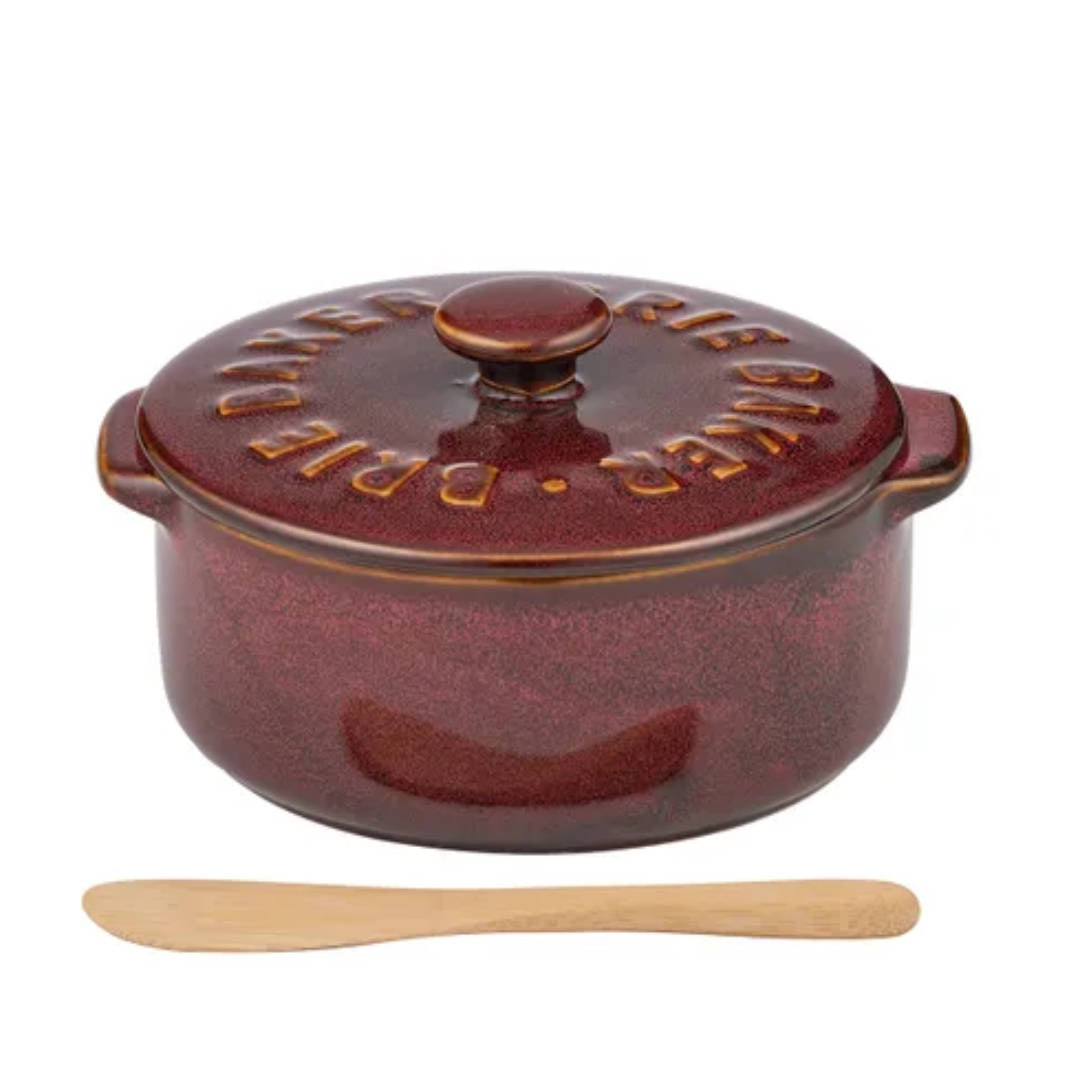 Loire Ceramic Brie Baker | Burgundy