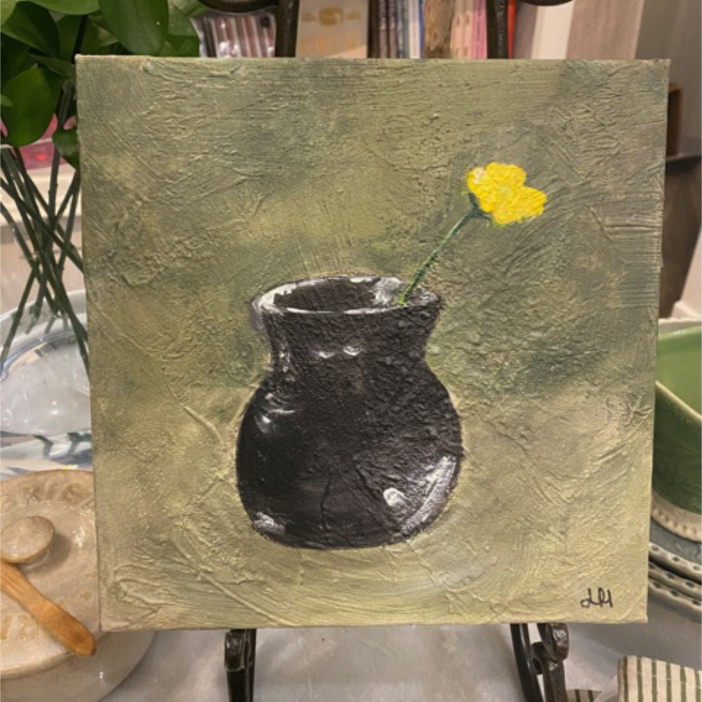 Buttercup | Mixed Paint Medium on Canvas | 25 x 25cm | Laura Hayes - Suzie Anderson Home