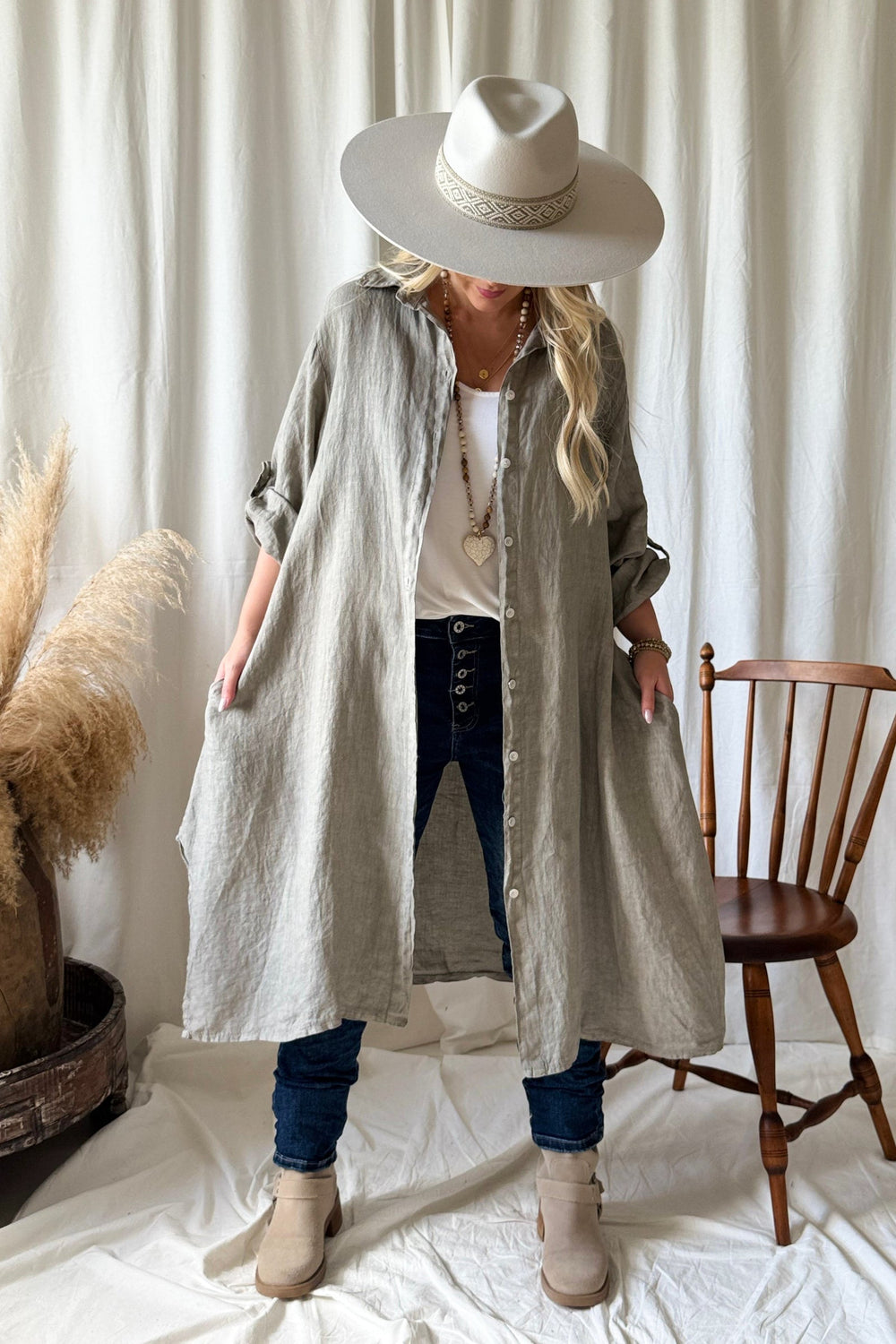 Bypias | Adele Shirt Dress | Taupe - Suzie Anderson Home