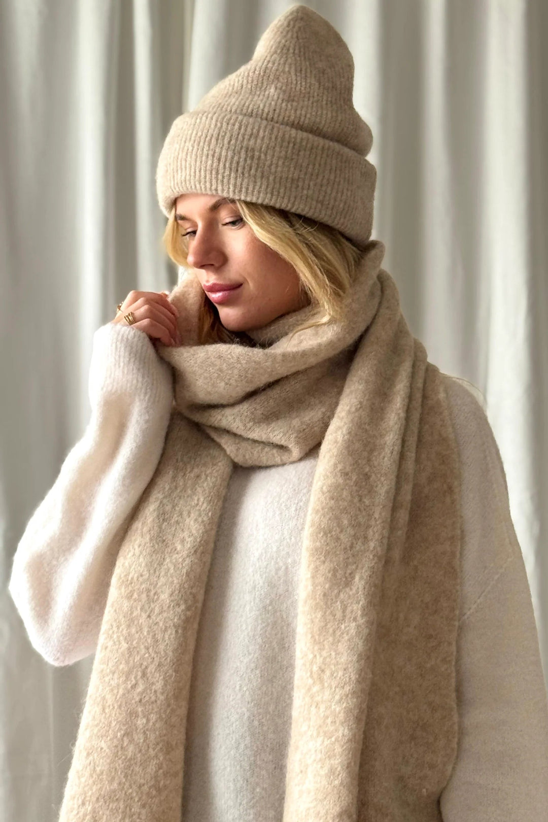 Bypias | Chamonix Alpaca Beanie | Beige - Suzie Anderson Home
