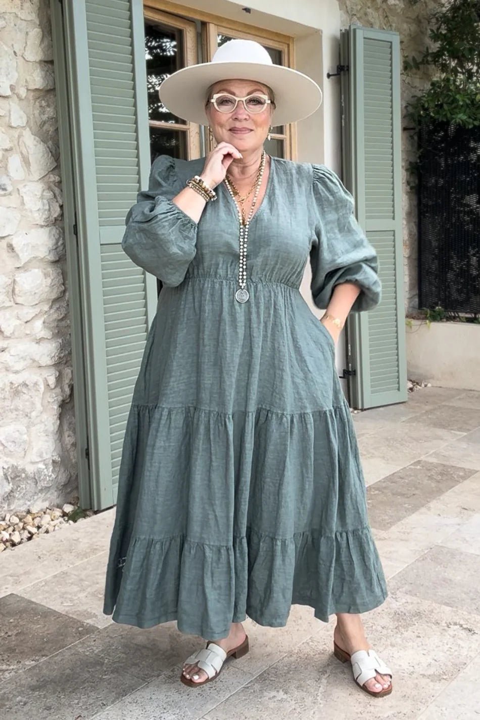 Bypias | Charly Linen Dress | Camo - Suzie Anderson Home