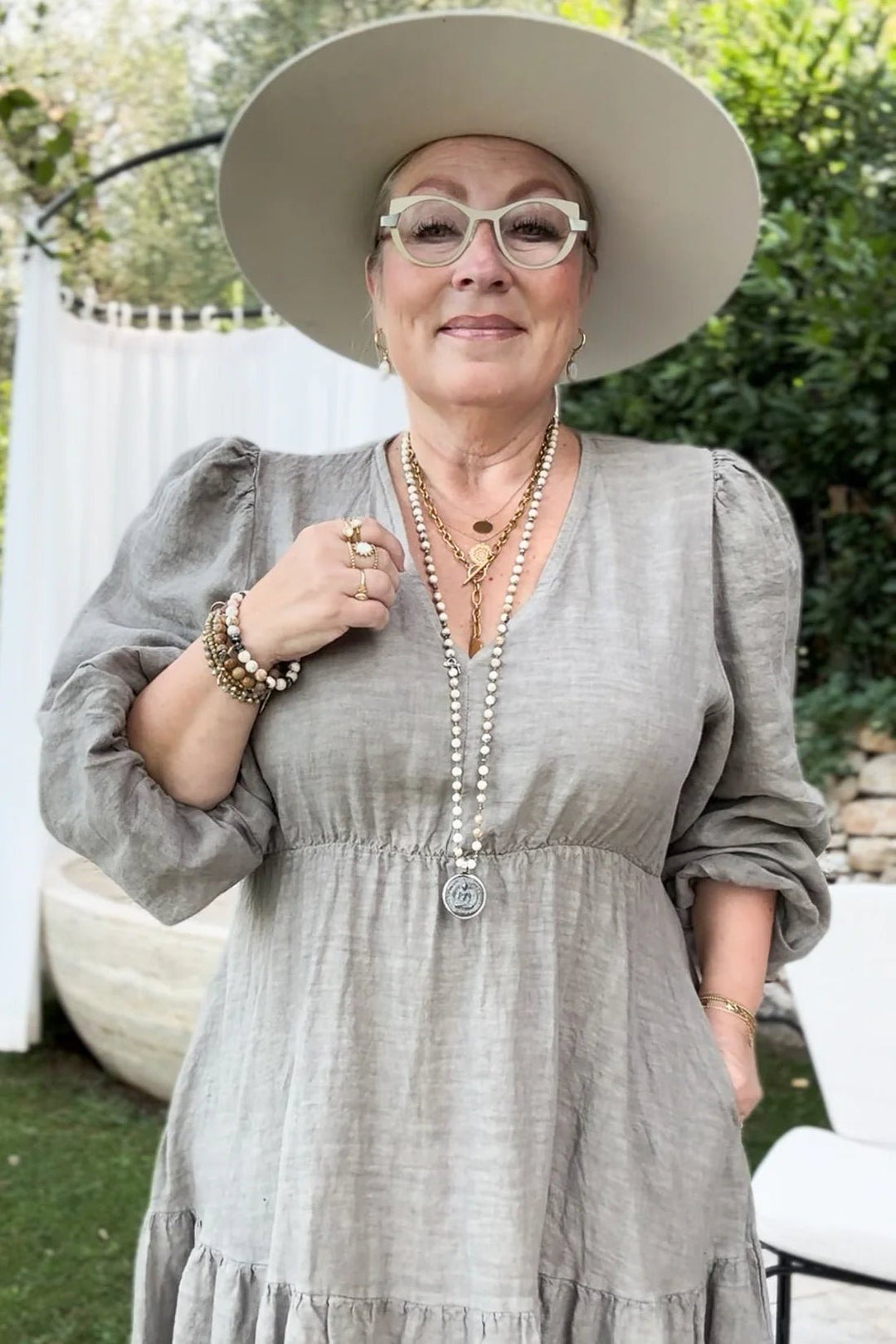 Bypias | Charly Linen Dress | Taupe - Suzie Anderson Home