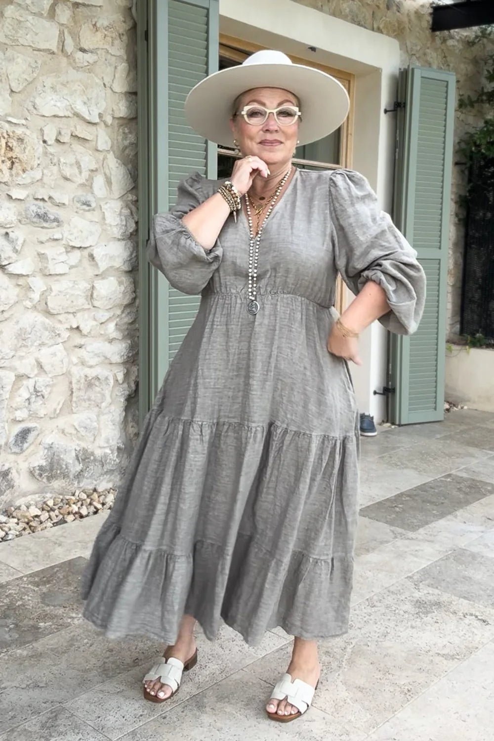 Bypias | Charly Linen Dress | Taupe - Suzie Anderson Home