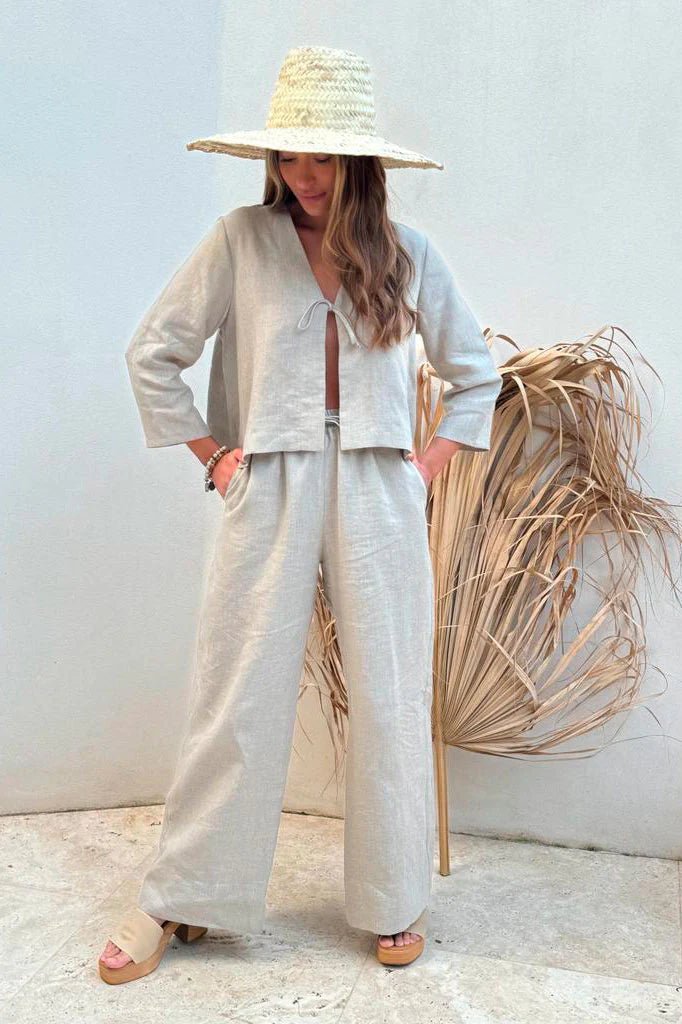 Bypias | Mallorca Linen Pant | Natural - Suzie Anderson Home