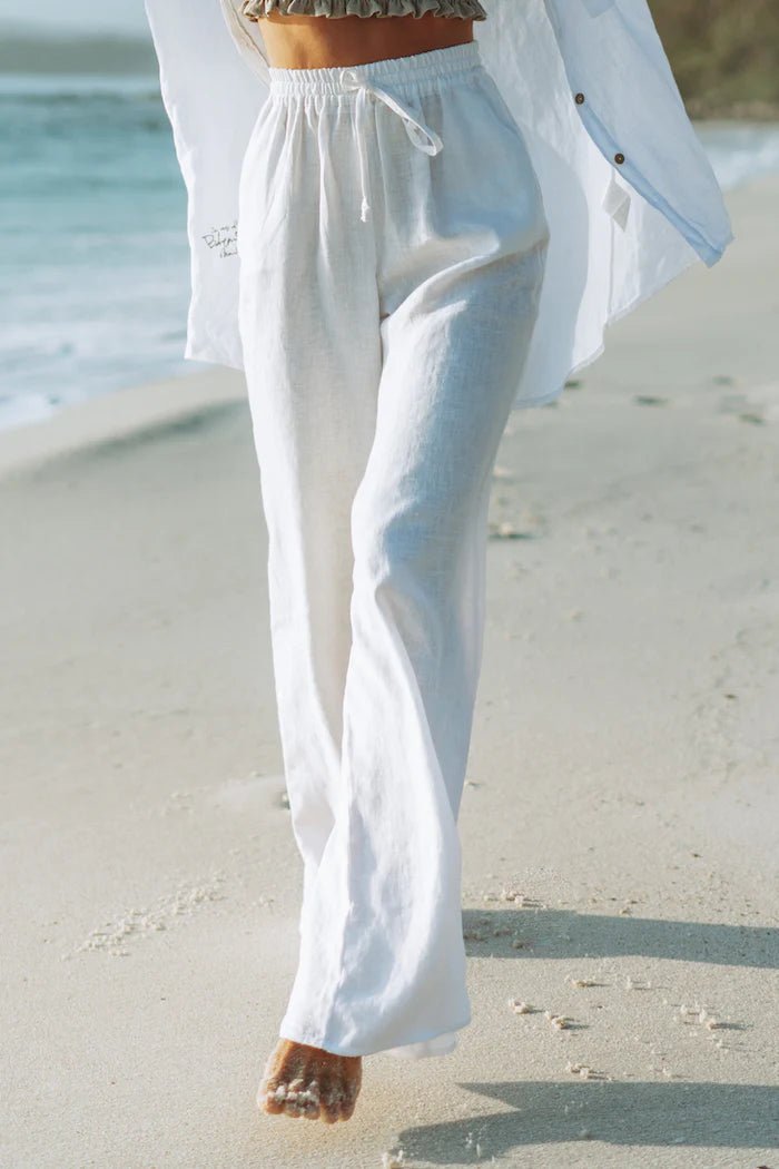 Bypias | Saint Tropez Linen Pant | White - Suzie Anderson Home