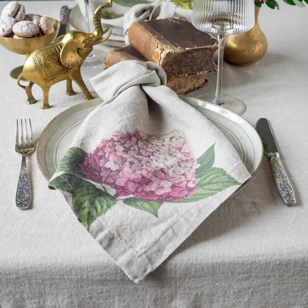 Hydrangea Linen Napkins | Set of 6 Mixed Designs