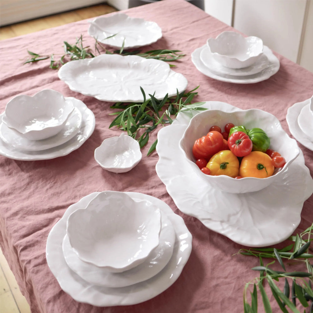 Cabbage Oval Platter 40cm | Melamine | White - Suzie Anderson Home