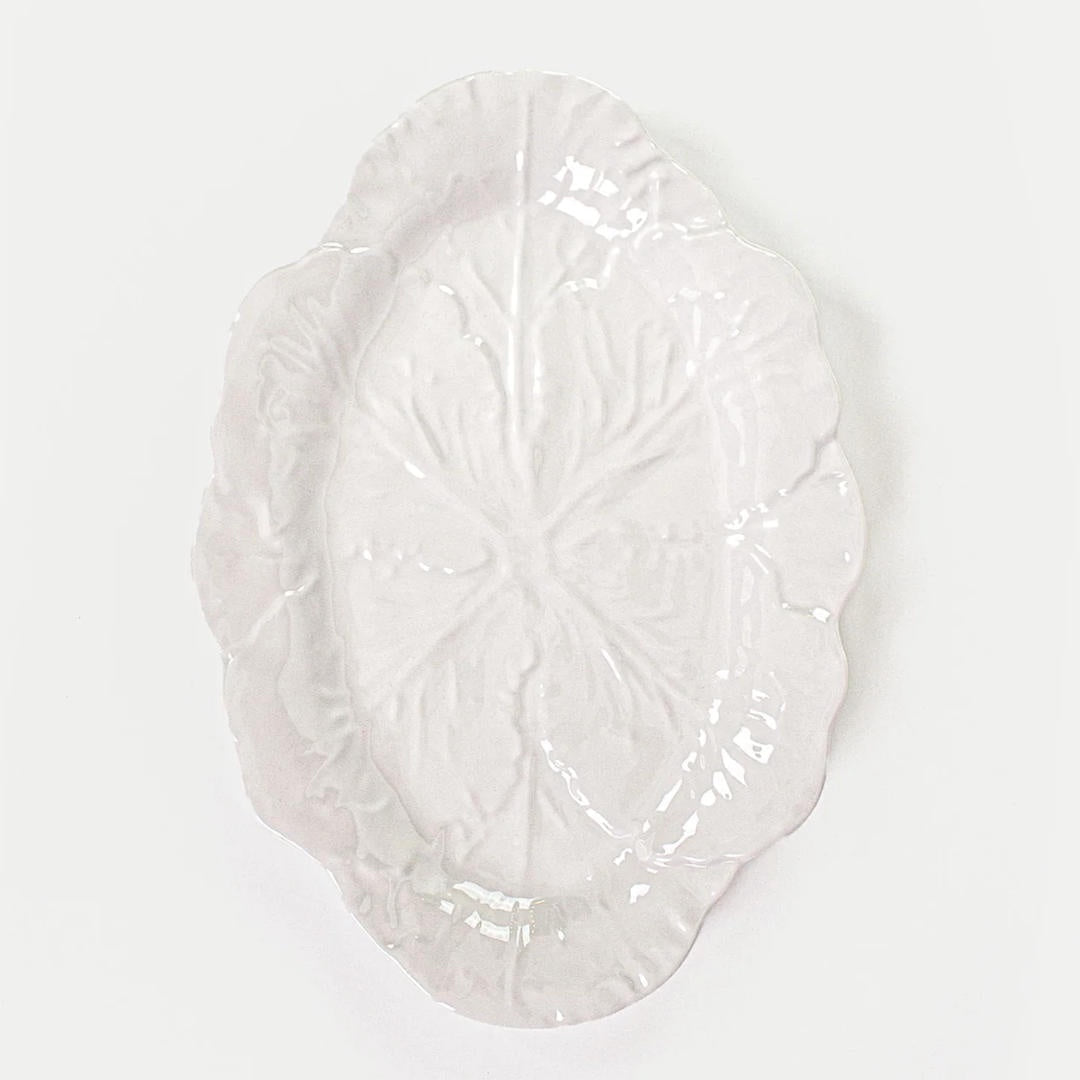 Cabbage Oval Platter 40cm | Melamine | White - Suzie Anderson Home