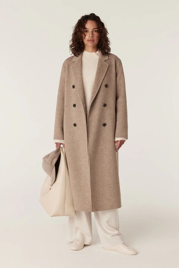 Cable | Ainsley Tailored Herringbone Coat | Fawn - Suzie Anderson Home